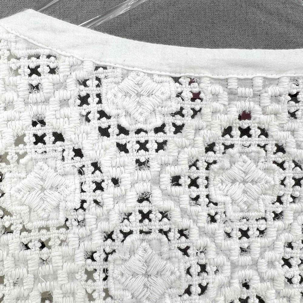 CALYPSO ST BARTH Embroidered Eyelet Tunic Top Womens Small White Resort Beach - Picture 13 of 16